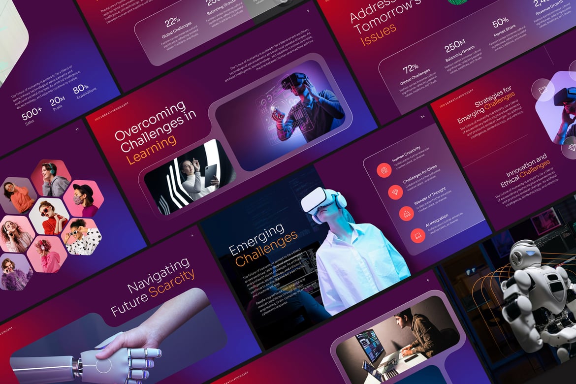 Template PowerPoint Kustomisasi Gelap yang Efektif