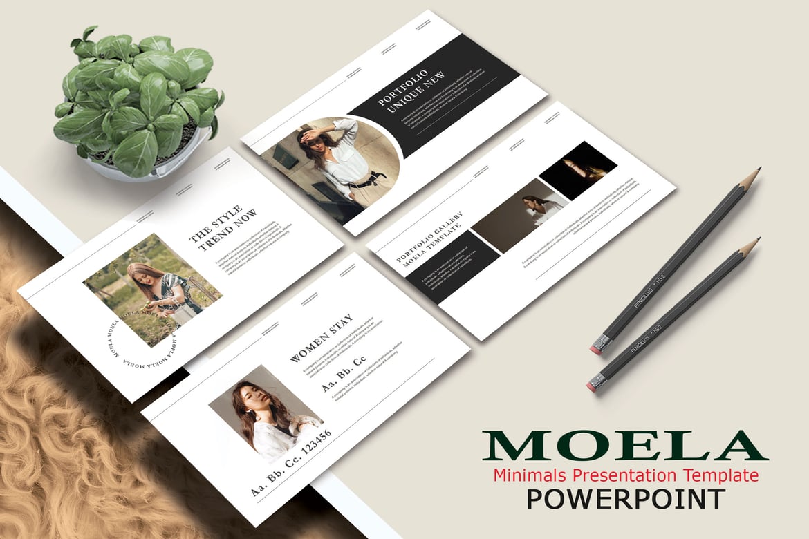 Template Presentasi Fashion MOELA - Powerpoint yang Stylish dan Kreatif