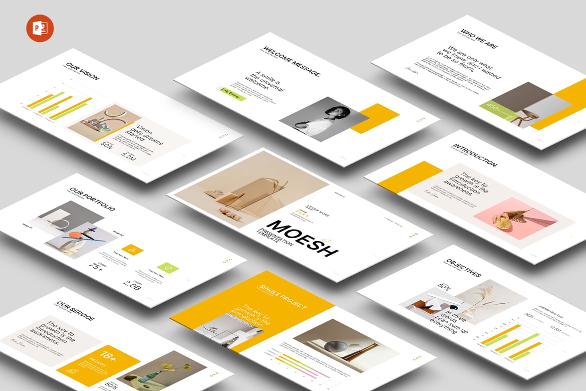 Template PowerPoint Moesh: Presentasi Profesional dan Menarik