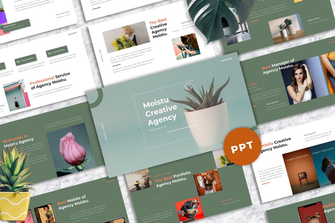 Moistu - Template Powerpoint Kreatif untuk Presentasi Menarik