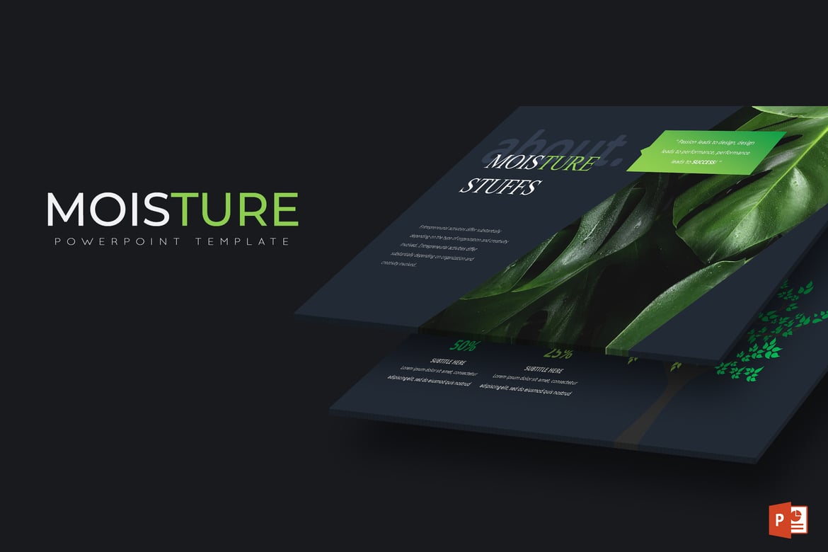 Template Presentasi PowerPoint Moisture - Solusi Kreatif untuk Setiap Kebutuhan