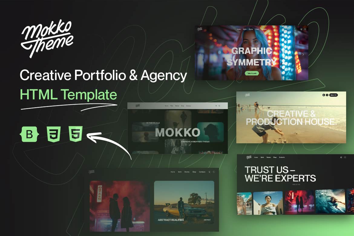 Mokko - Template Website Kreatif untuk Portofolio & Agensi