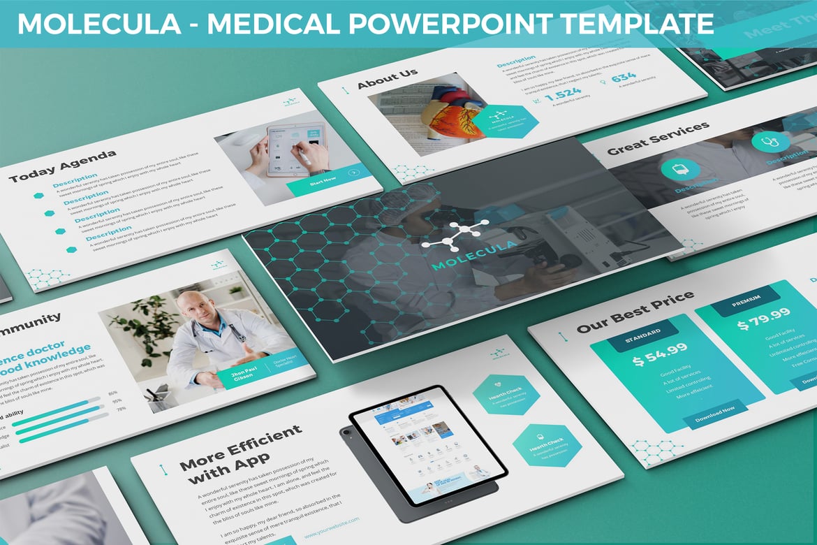 Template Presentasi Medis Molecula - Powerpoint yang Menarik dan Profesional