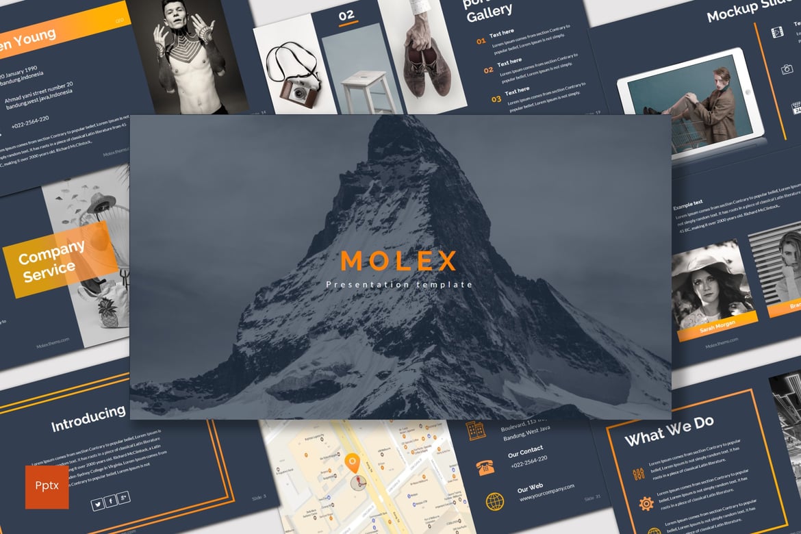 Template Presentasi Powerpoint Molex - Kreatif dan Minimalis