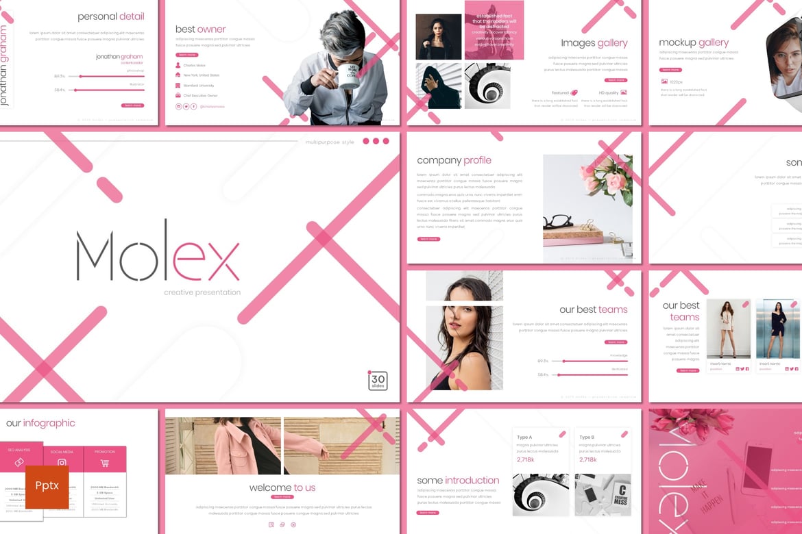 Template Presentasi Molex - Desain Minimalis dan Kreatif