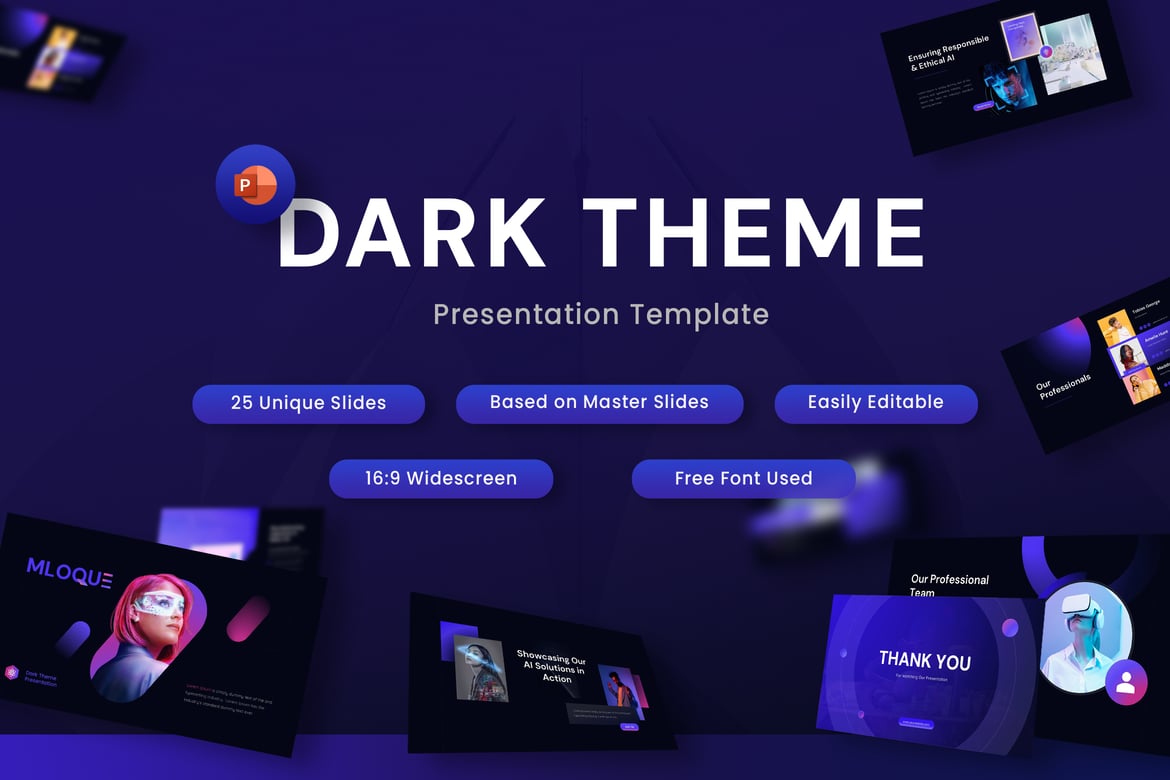 Template Presentasi PowerPoint Molque - Tema Gelap yang Mengesankan