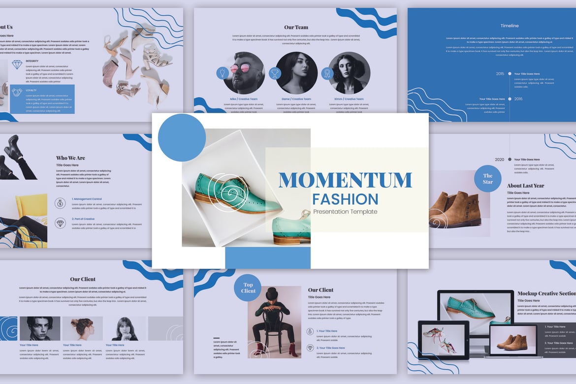 Template Presentasi Momentum Fashion - Powerpoint Modern dan Stylish