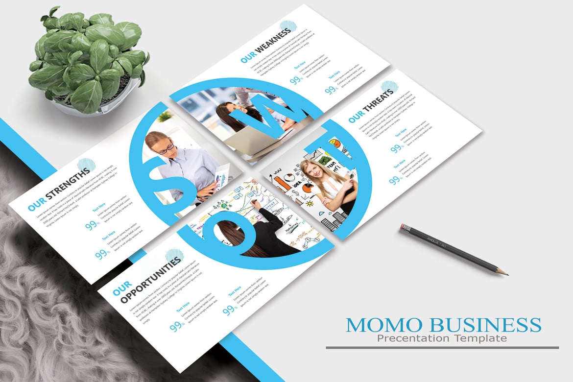 Template Powerpoint Bisnis MOMO - Solusi Presentasi Profesional