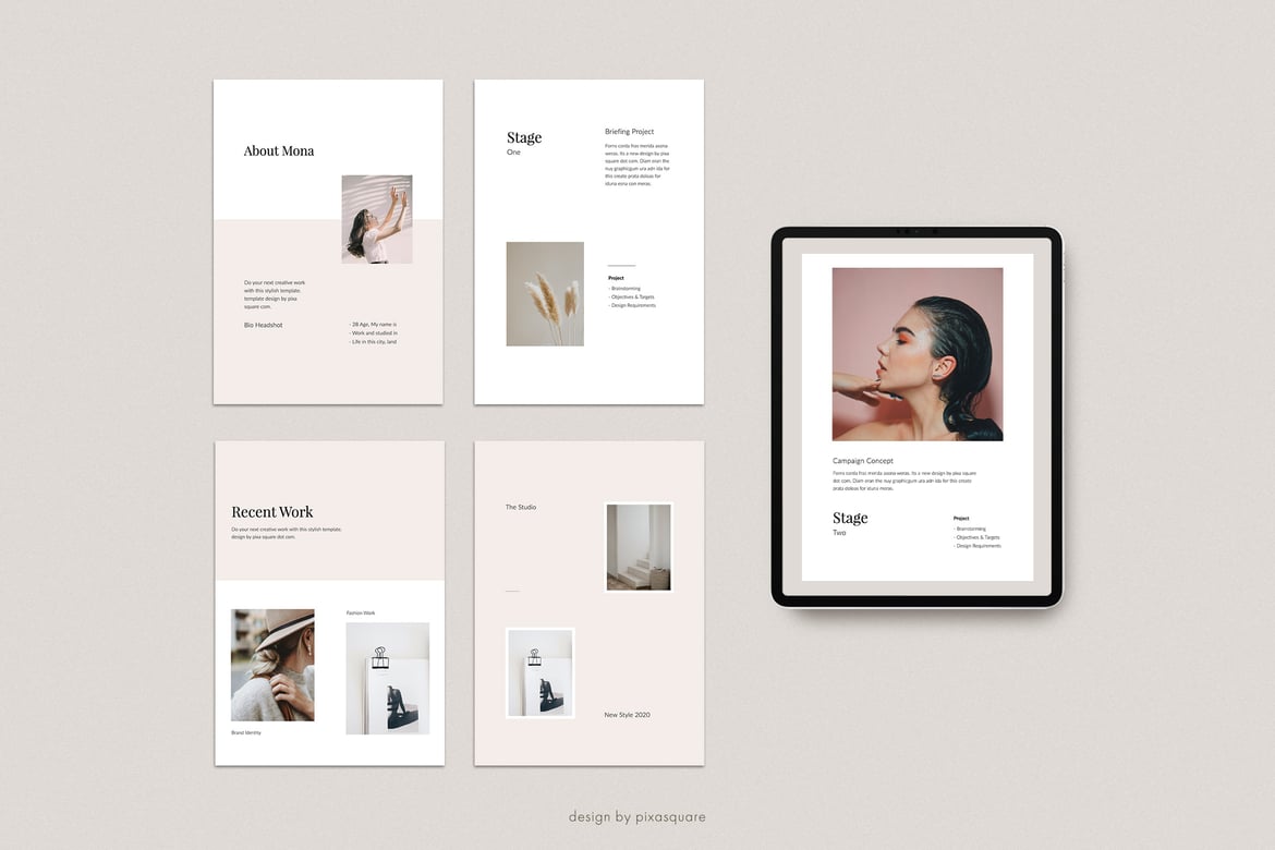 Template Powerpoint Media Kit MONA - A4 Vertikal untuk Branding yang Menarik
