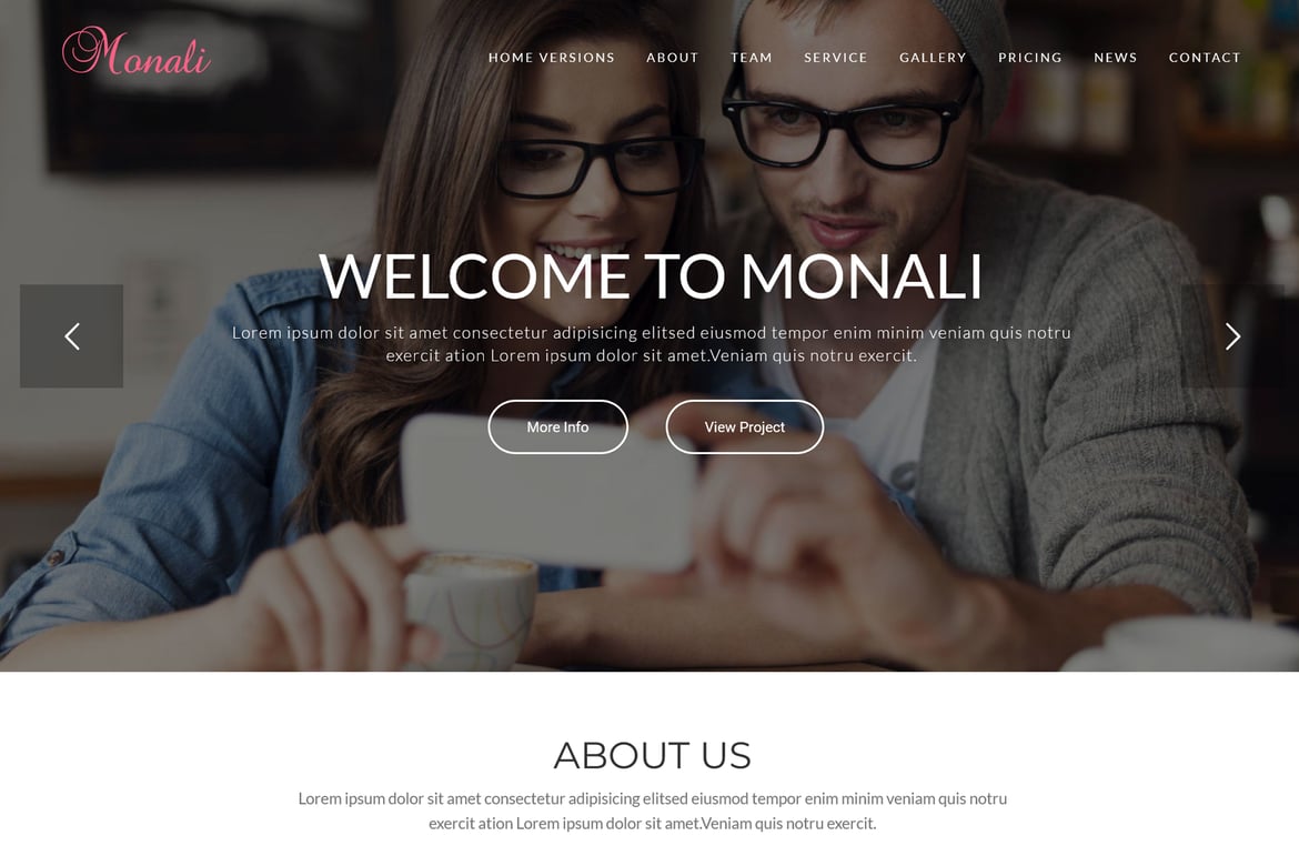 Monali - Tema WordPress Bisnis yang Menarik dan Responsif