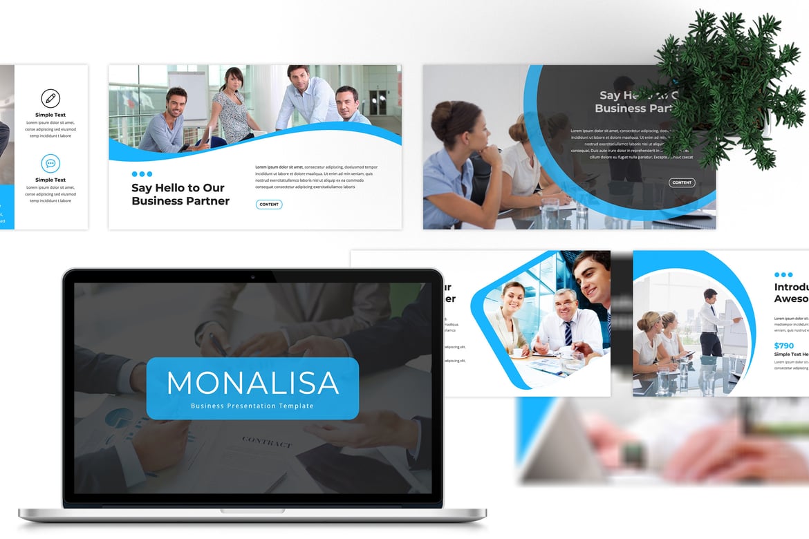 Template Presentasi Bisnis Monalisa yang Kreatif dan Modern
