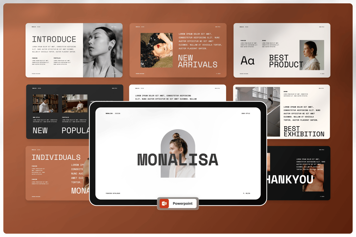 Template Presentasi Fashion Monalisa - PowerPoint Kreatif