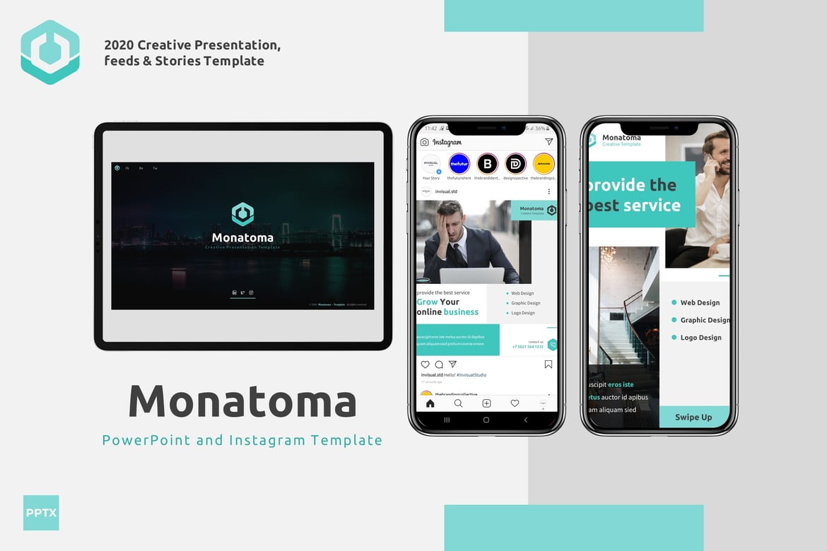 Template Presentasi dan Instagram Kreatif Monatoma