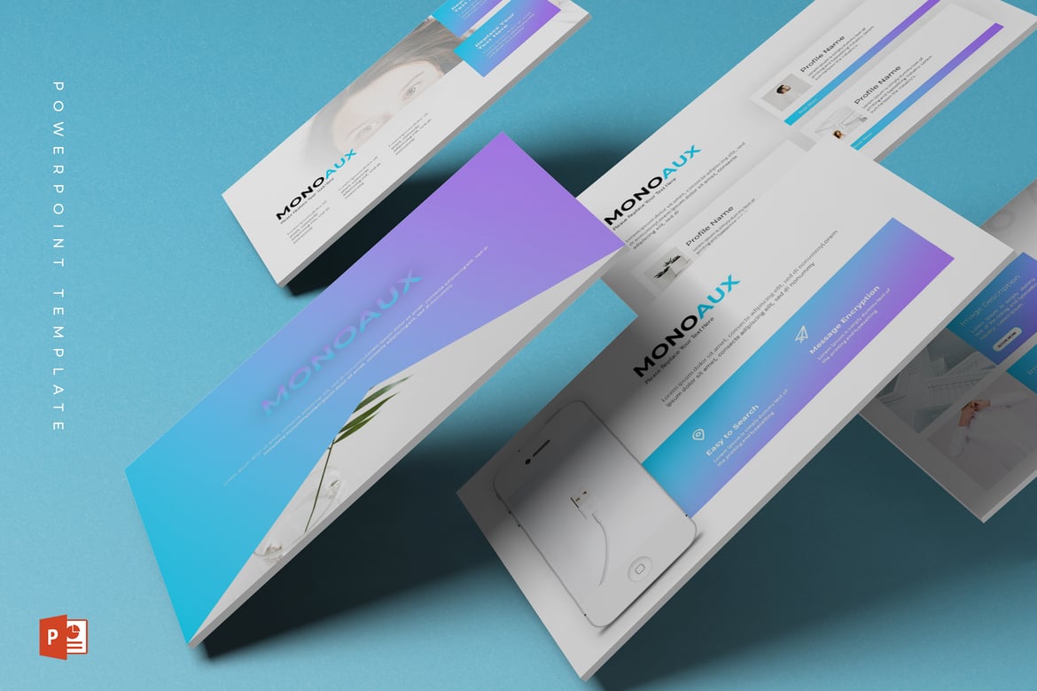 Template PowerPoint Monaux - Solusi Presentasi Profesional