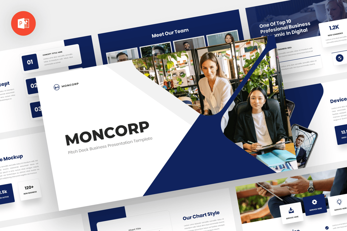 Moncorp - Template Powerpoint untuk Pitch Deck yang Profesional dan Modern