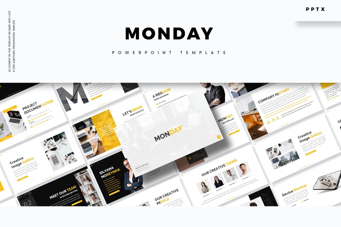 Template Powerpoint Monday - Solusi Presentasi Terbaik