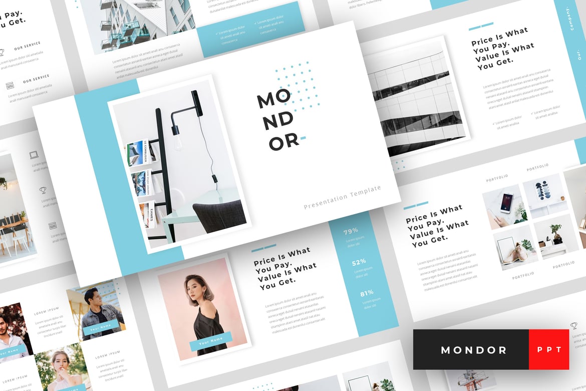 Template PowerPoint Mondor - Solusi Presentasi Korporat yang Menarik