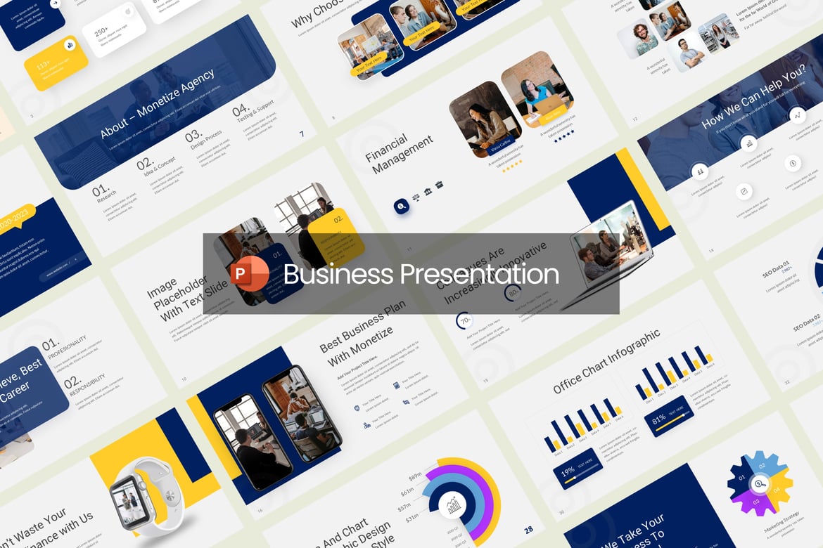 Template PowerPoint Bisnis untuk Monetisasi yang Menarik