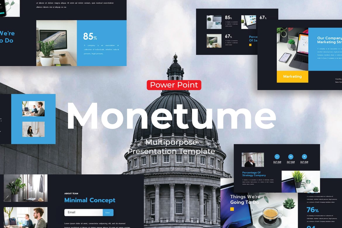 Template PowerPoint Monetume - Solusi Kreatif untuk Presentasi Anda