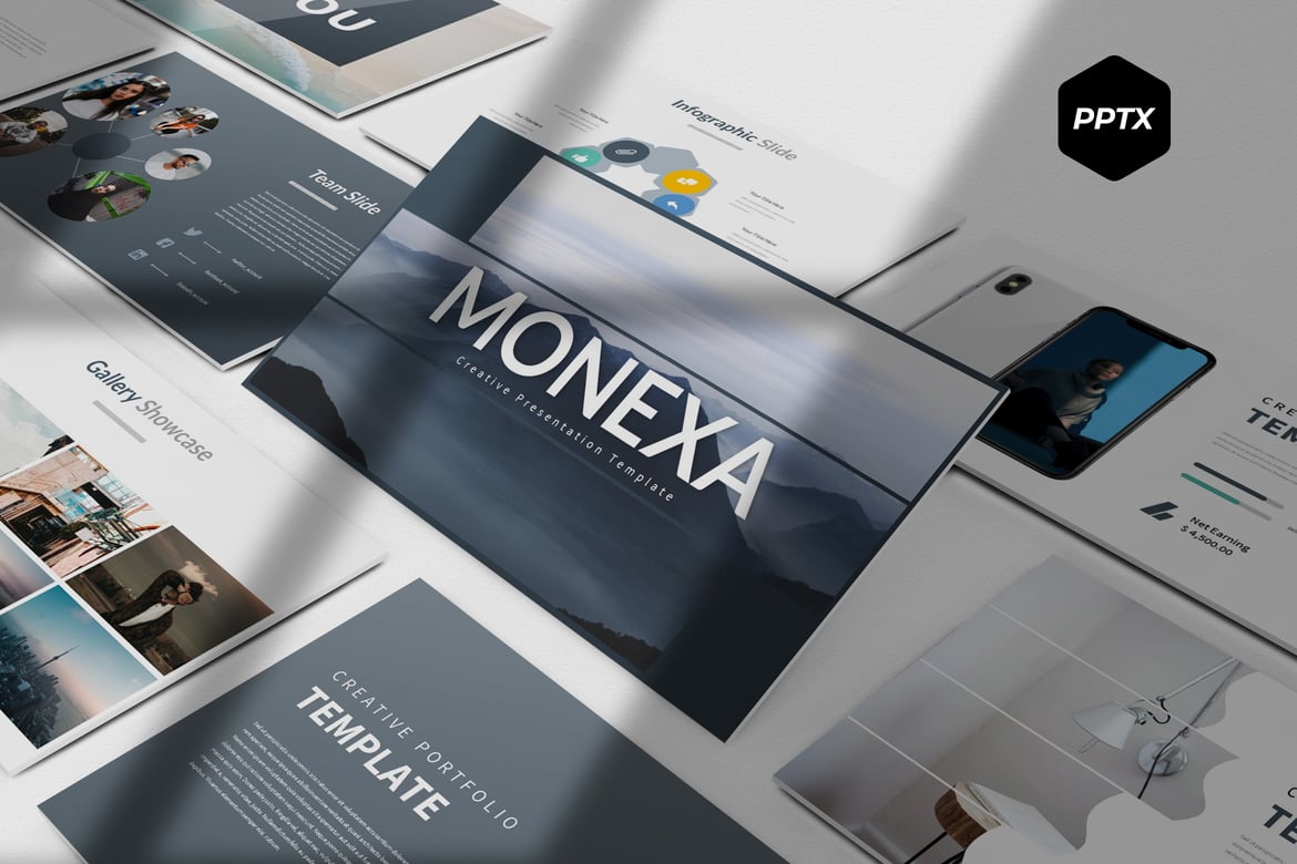 Template PowerPoint Monexa - Solusi Presentasi Kreatif dan Profesional