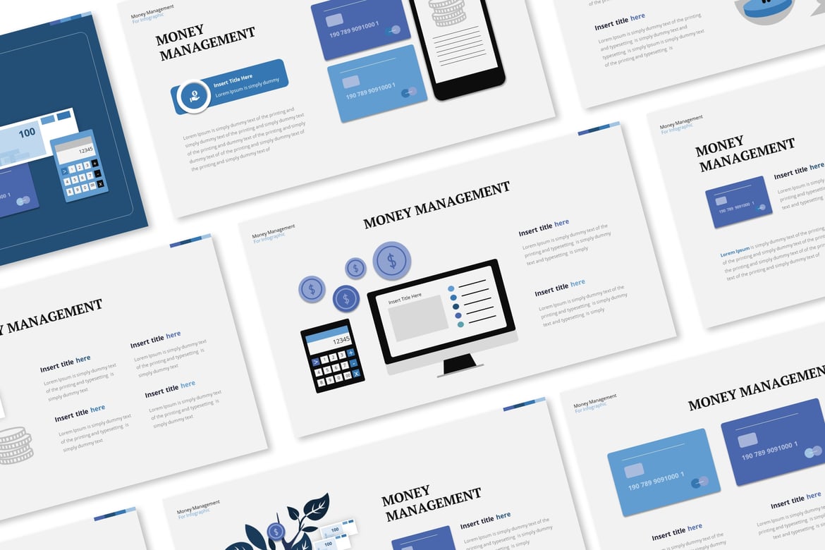 Template Powerpoint Infografis Manajemen Keuangan yang Menarik