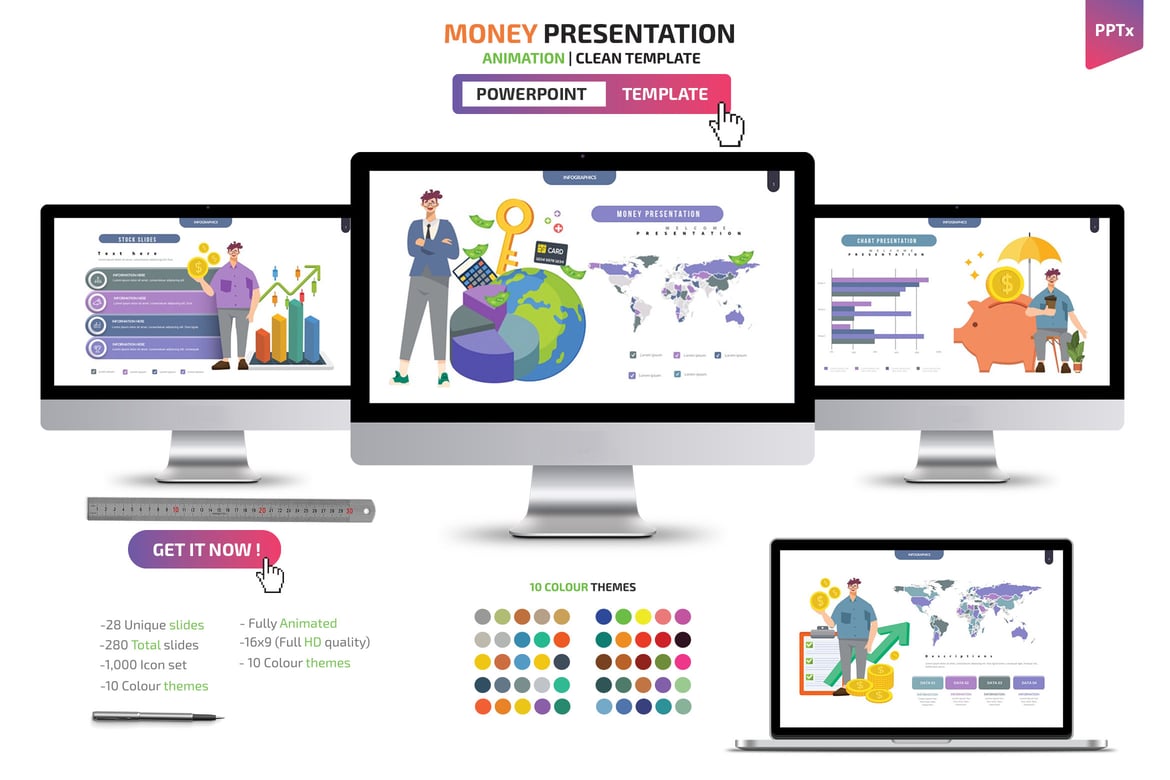Template Powerpoint Presentasi Keuangan yang Menarik