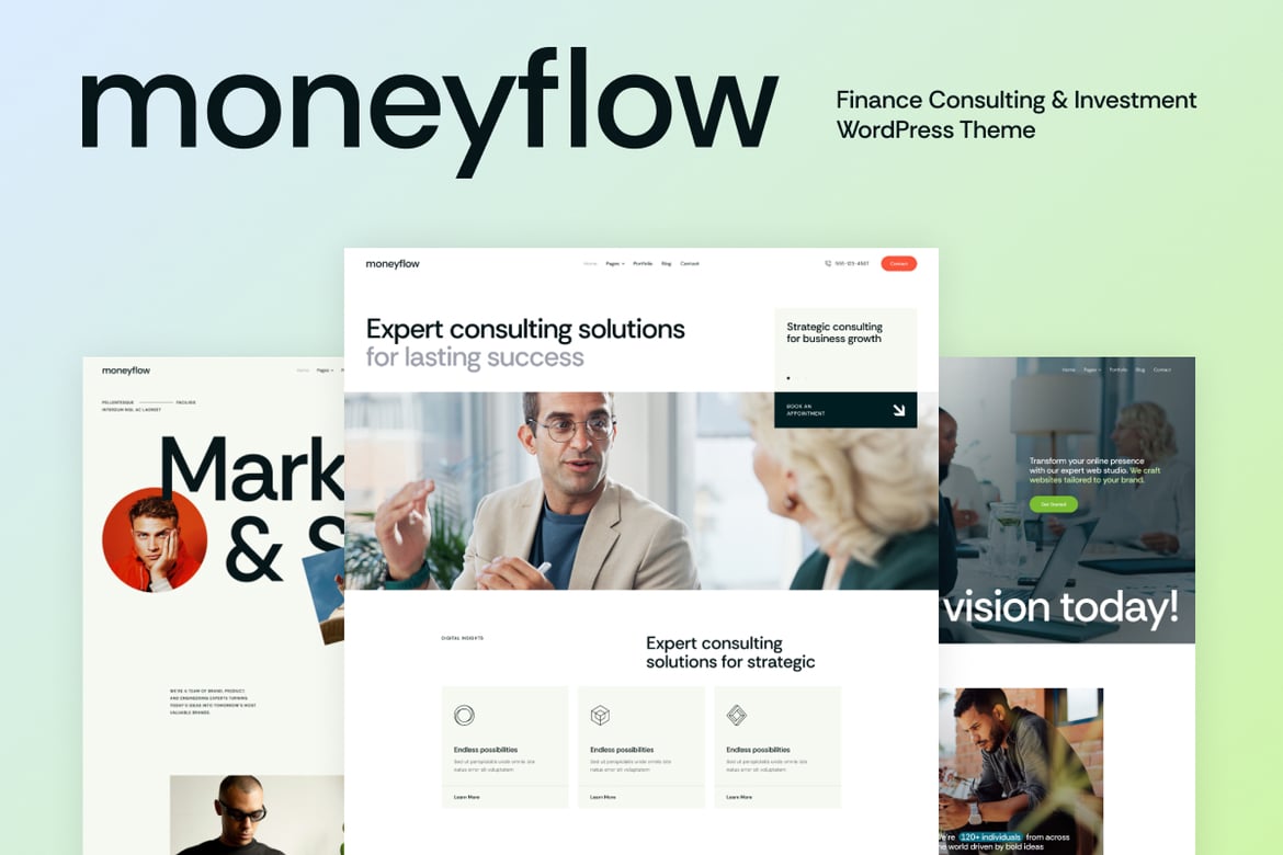 Tema WordPress MoneyFlow: Solusi Modern untuk Bisnis dan Konsultasi Keuangan