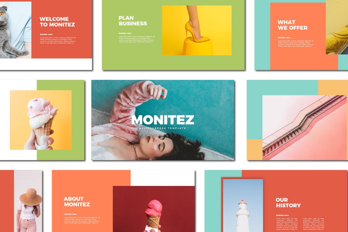 Template Powerpoint Monitez - Desain Minimalis untuk Presentasi Profesional