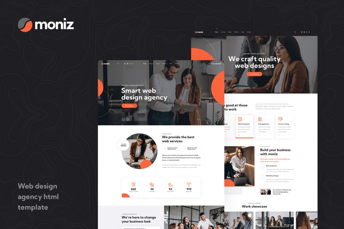 Moniz - Template Website untuk Agensi Desain Modern