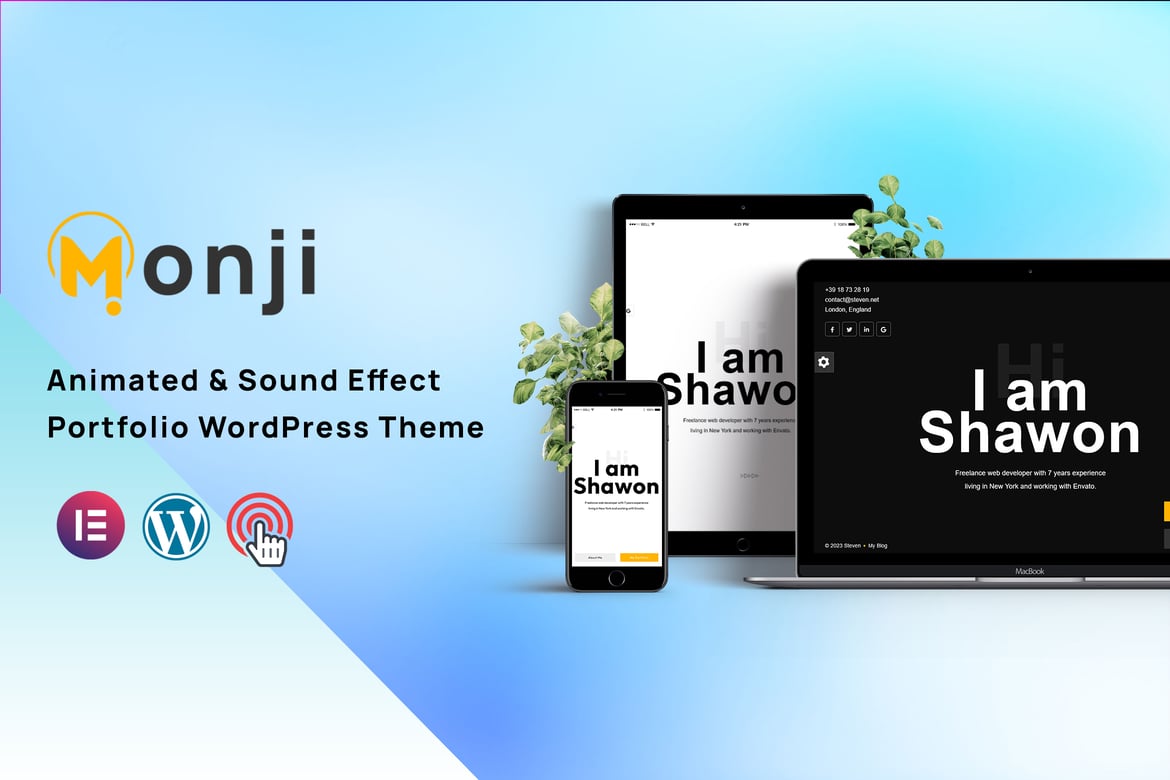 Monji – Tema WordPress Portfolio Kreatif yang Modern dan Minimalis