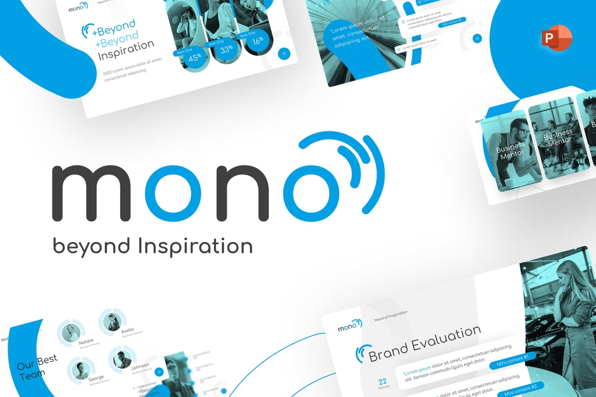 Template PowerPoint Bisnis Mono yang Modern dan Elegan