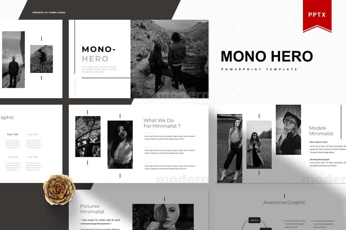 Template Presentasi Mono Hero | Powerpoint Profesional
