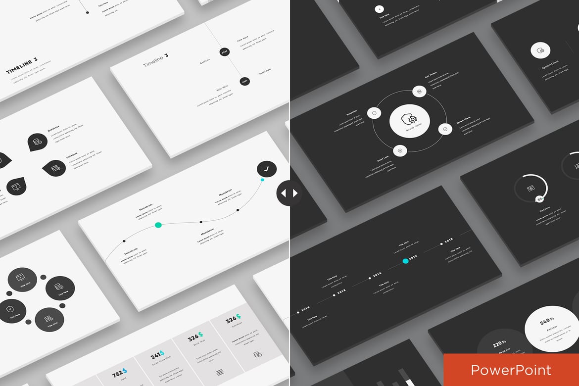 Template PowerPoint MONOKROM - Desain Elegan untuk Presentasi Anda