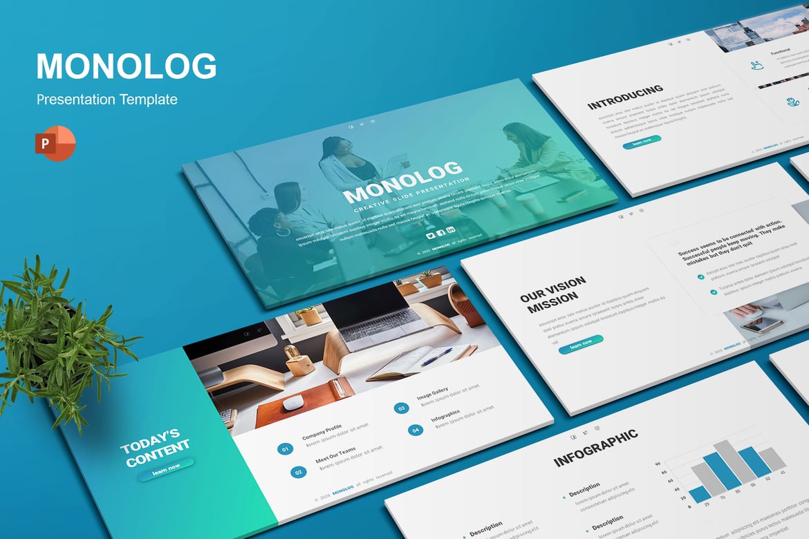 Monolog - Template PowerPoint Kreatif untuk Presentasi Menarik