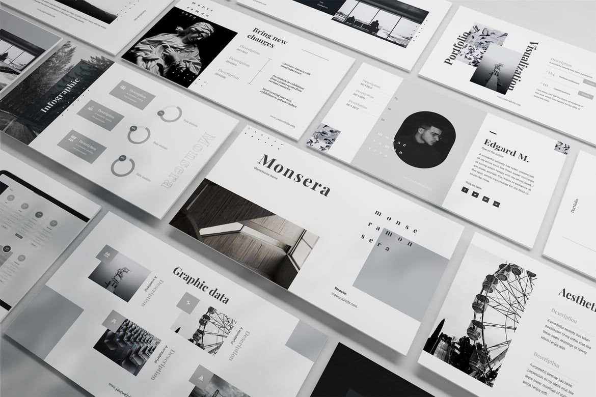 Template Presentasi Monochrome Monora - Solusi Kreatif untuk PPT Anda