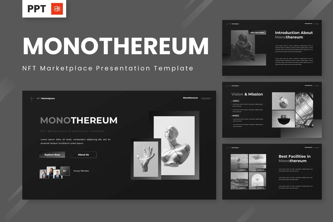 Template Presentasi NFT Marketplace Monothereum yang Menarik