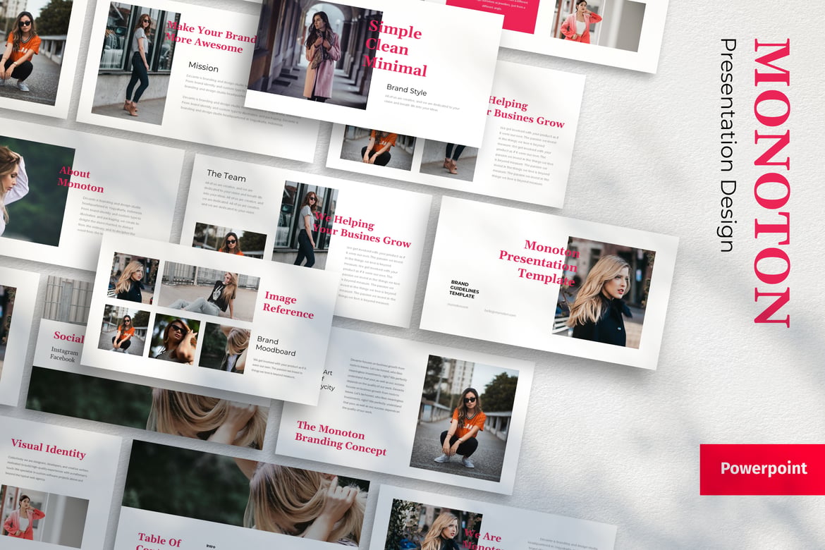 Template Presentasi PowerPoint Monoton yang Elegan dan Profesional