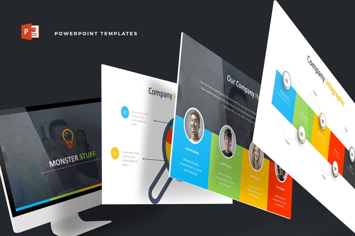 Template PowerPoint Monster - Solusi Presentasi Profesional Anda