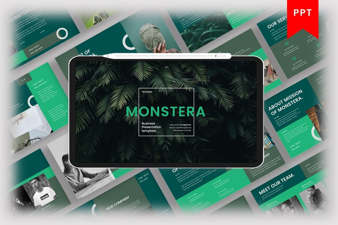 Template PowerPoint Monstera - Solusi Presentasi Bisnis yang Menarik