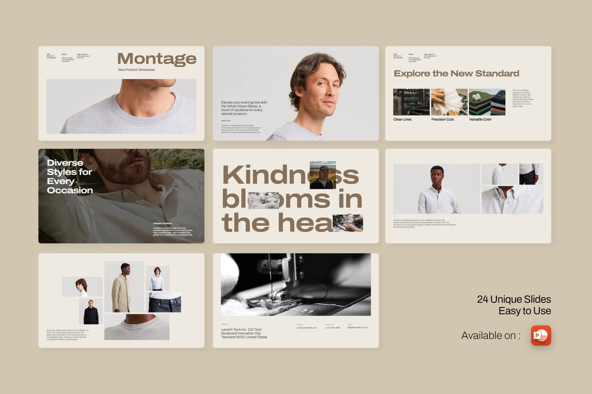 Katalog Fashion Aesthetic Montage untuk Presentasi Powerpoint
