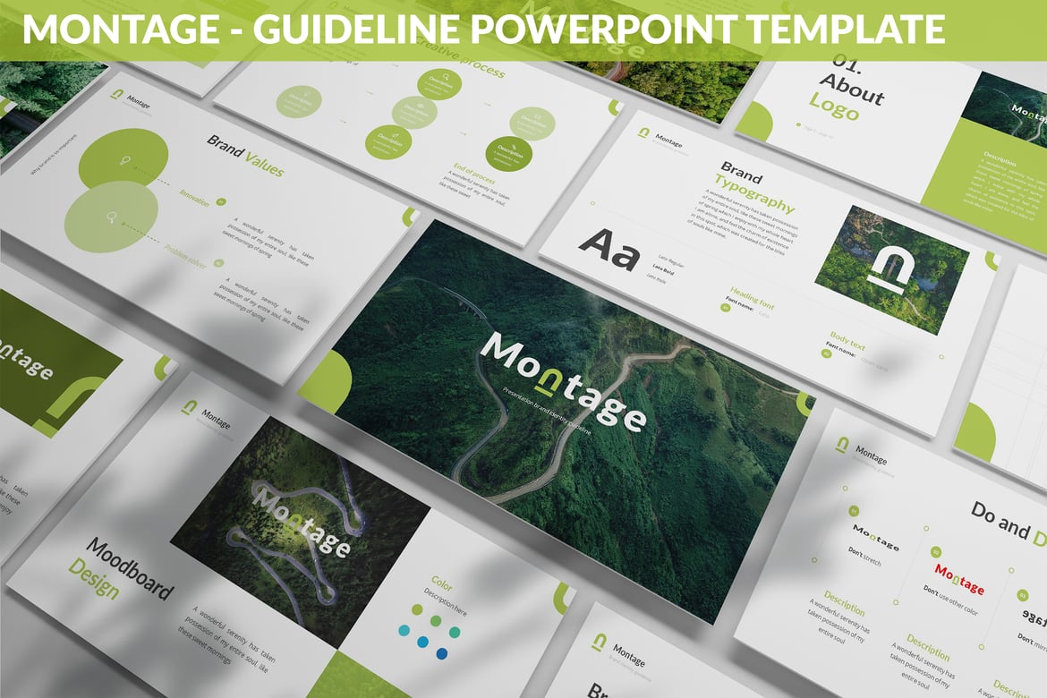 Template Powerpoint Guideline Modern dan Bersih - Montage