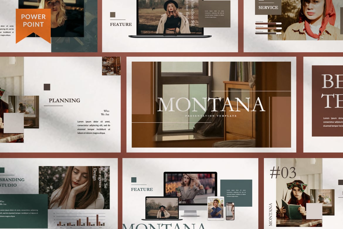 Template Powerpoint MONTANA - Desain Modern dan Profesional