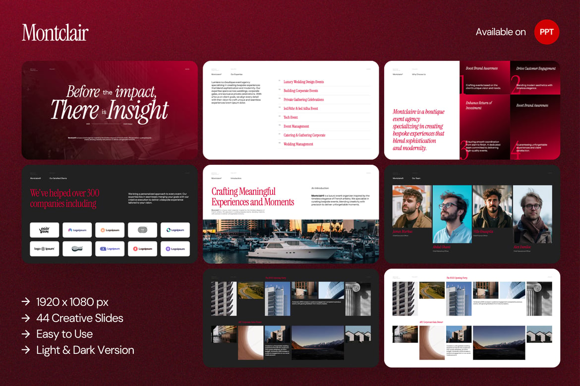 Template Presentasi Kreatif Montclair untuk Portofolio