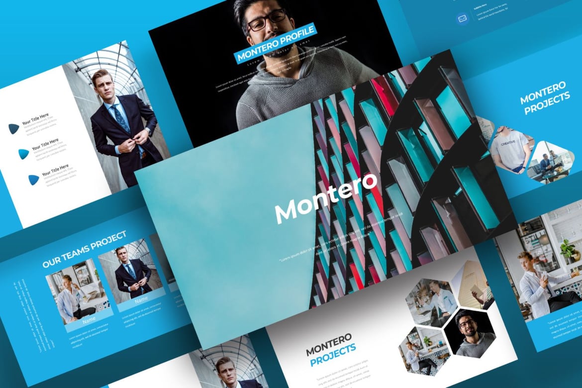 Template PowerPoint Montero untuk Presentasi Bisnis yang Menarik