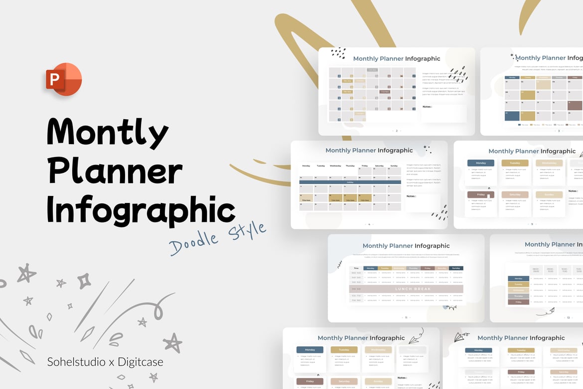 Template PowerPoint Perencana Bulanan yang Menginspirasi
