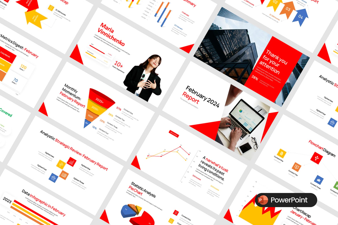 Template Presentasi PowerPoint Laporan Bulanan yang Modern dan Menarik