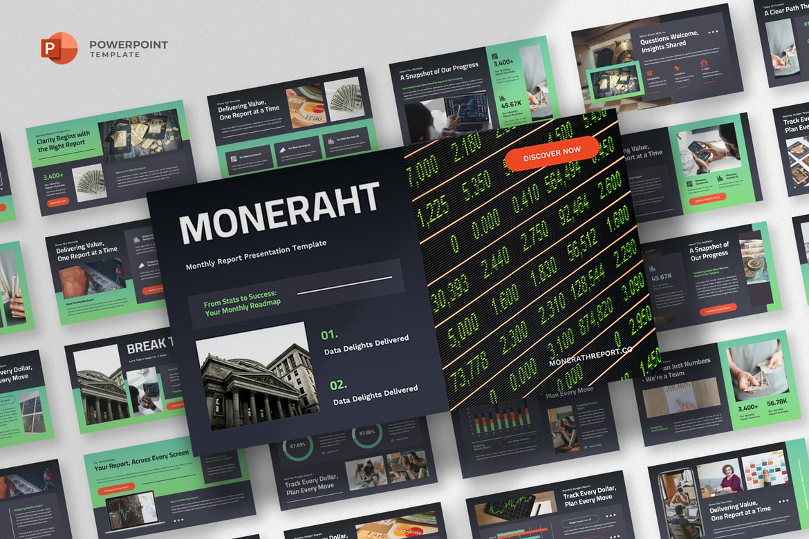 Template PowerPoint Laporan Bulanan yang Modern dan Profesional
