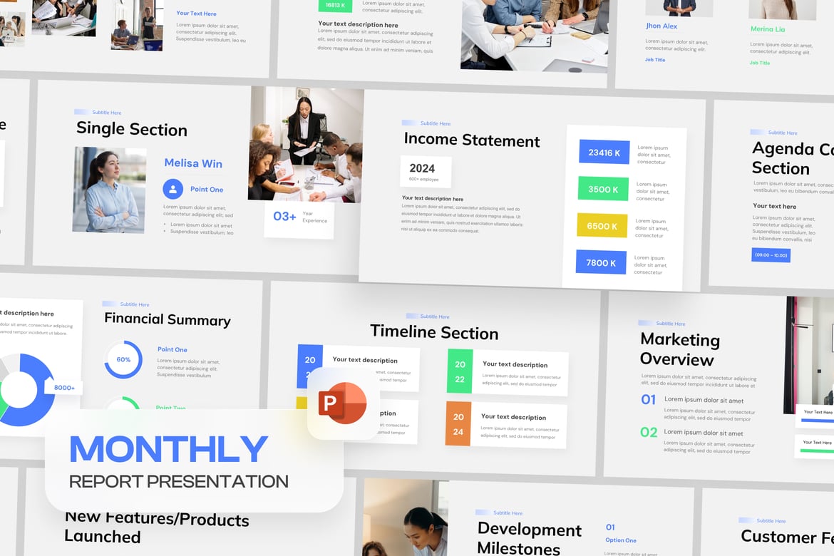 Template PowerPoint Laporan Bulanan yang Minimalis dan Profesional