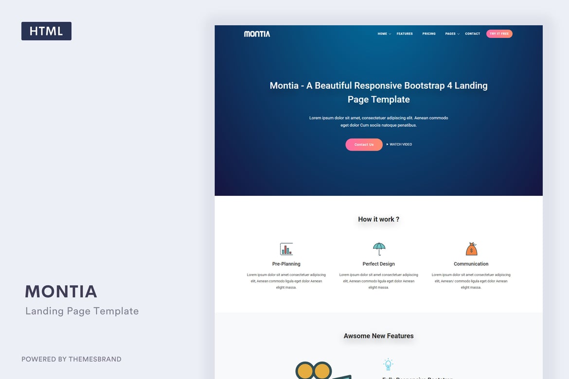 Template Website Montia - Solusi Landing Page Serbaguna