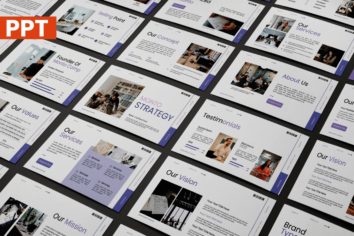 Template PowerPoint Monto yang Modern dan Efektif